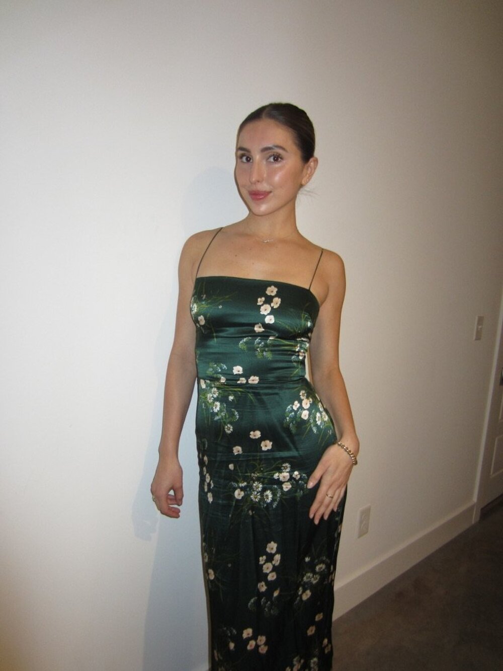 Reformation Green Frankie Silk Dress - Picture 4 of 5